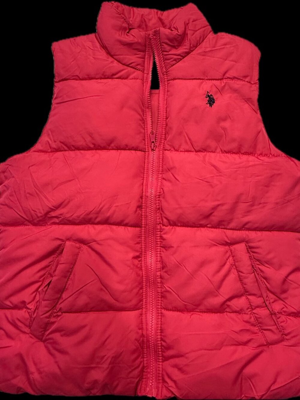 NWT U.S. Polo Assn. Pink Puffer Vest Size XL NEW